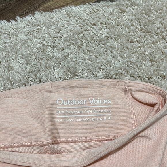 Outdoor Voices Small Matte Peachy Pink High Waisted Athleisure Yoga Leggings - Picture 7 of 8